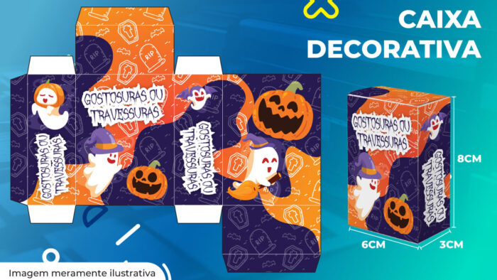 Caixa decorativa - Dia das Bruxas - Kit com 10 unidades