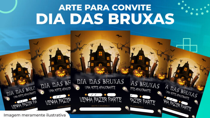 Digital - Arte para convite de Dia das Bruxas