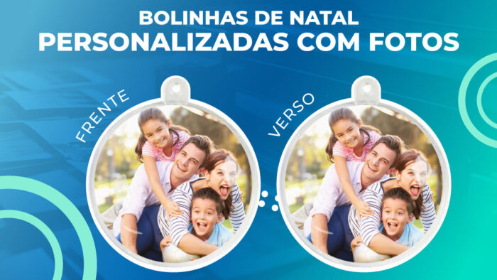 Kit com 10 Bolinhas de natal personalizada com foto
