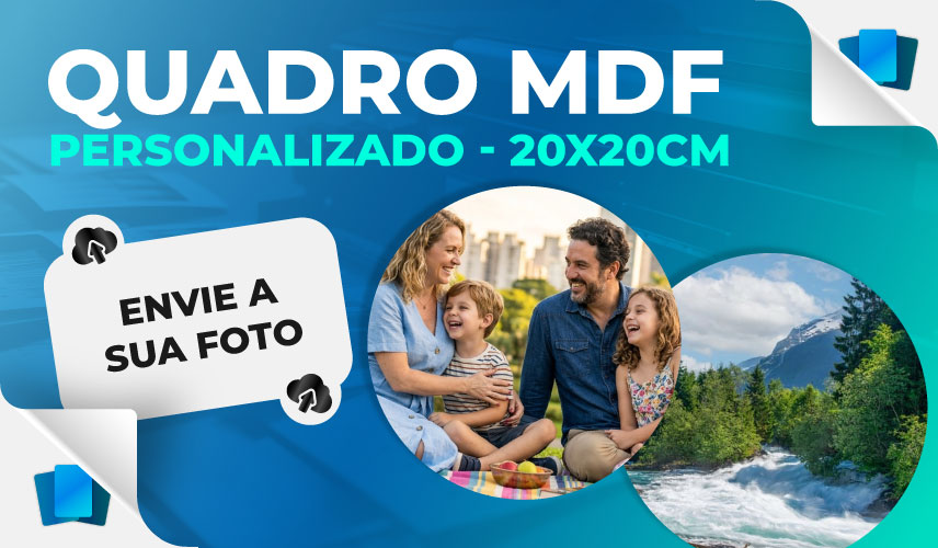 Quadro MDF 20x20cm personalizado - Redondo