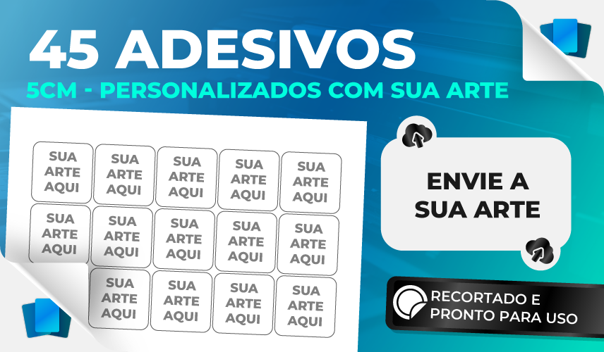 45 adesivos de 5cm personalizados - ENVIE SUA ARTE