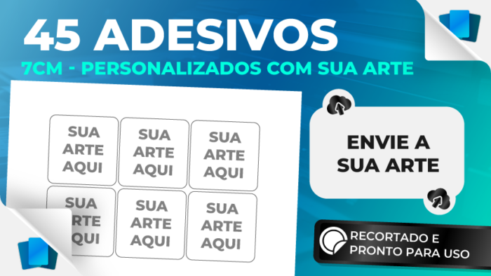 45 adesivos de 7cm personalizados - ENVIE SUA ARTE