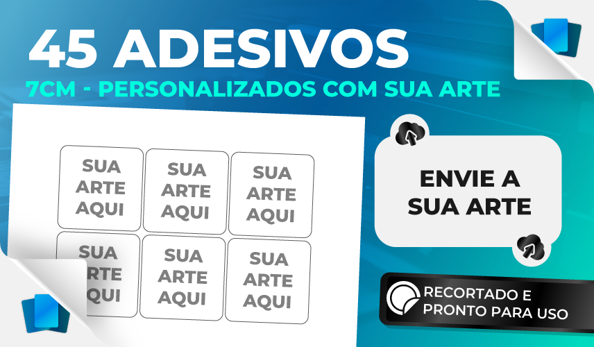 45 adesivos de 7cm personalizados - ENVIE SUA ARTE