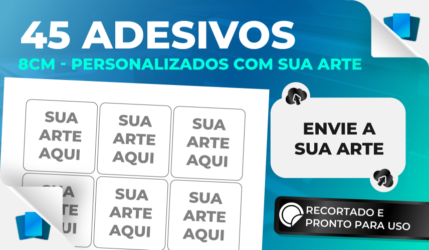 45 adesivos de 8cm personalizados - ENVIE SUA ARTE