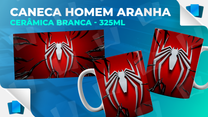 Caneca Homem aranha - Branca - 325ml