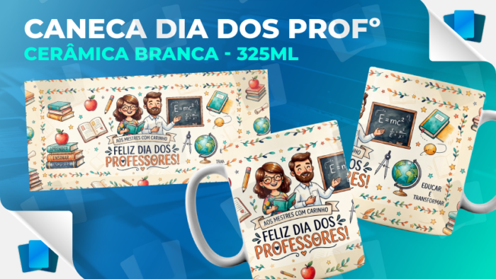 Caneca Dia dos professores - Branca - 325ml