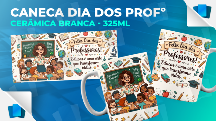 Caneca Dia dos professores - Branca - 325ml