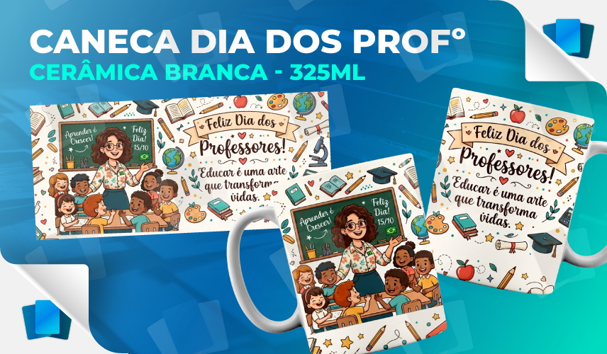 Caneca Dia dos professores - Branca - 325ml