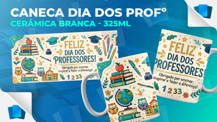 Caneca Dia dos professores - Branca - 325ml