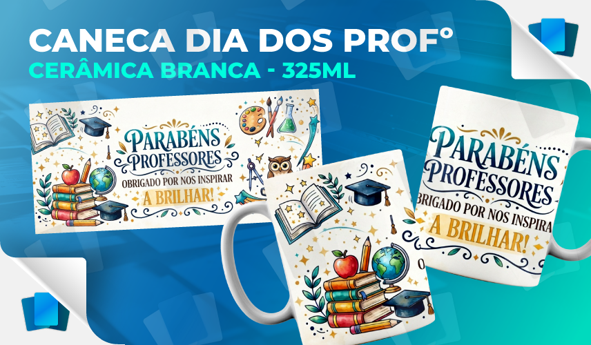 Caneca Dia dos professores - Branca - 325ml