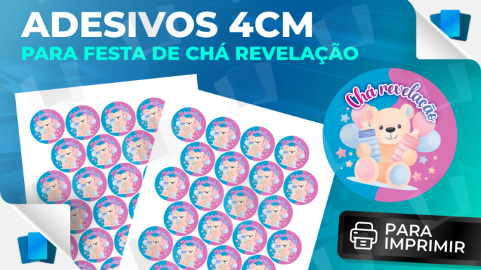 Adesivos - Chá revelação - PARA IMPRIMIR
