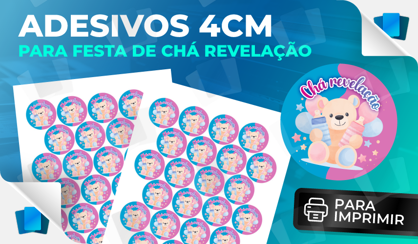 Adesivos - Chá revelação - PARA IMPRIMIR