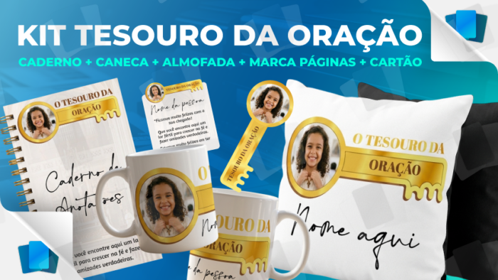 Kit Tesouro da Oração - 5 itens personalizados