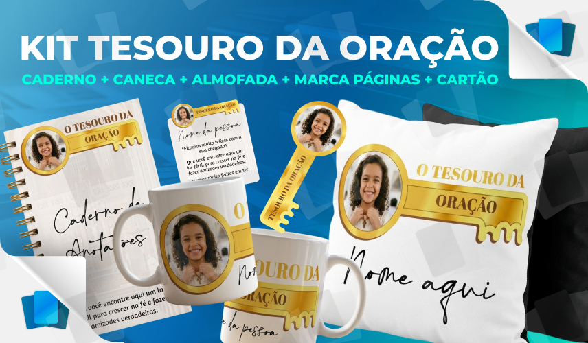Kit Tesouro da Oração - 5 itens personalizados
