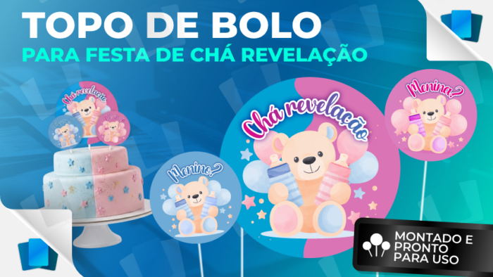 Topo de bolo - Chá revelação