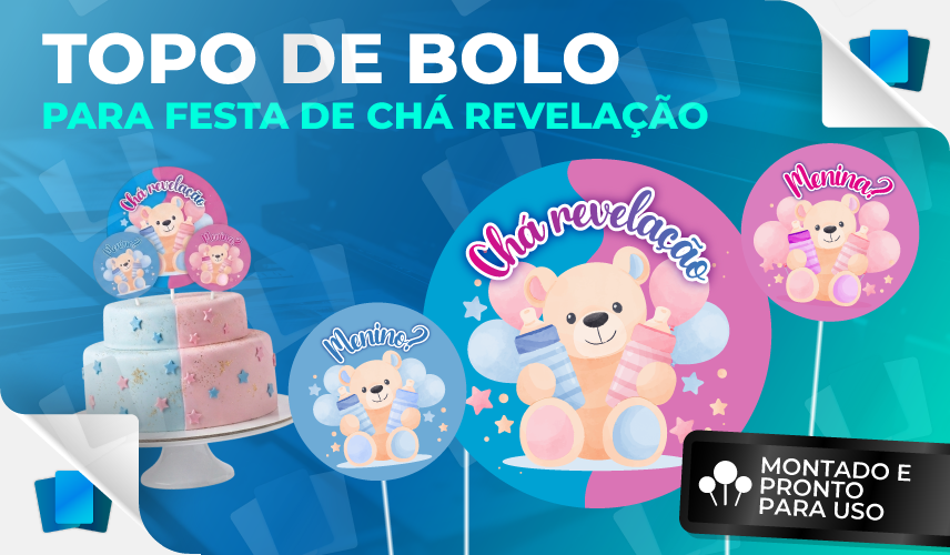 Topo de bolo - Chá revelação