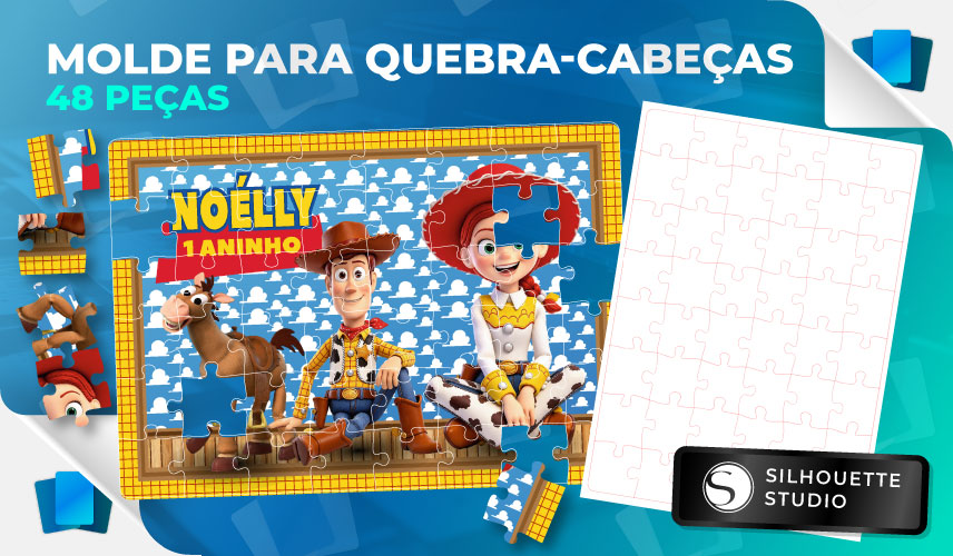 Corte para Quebra-Cabeças Silhouette Studio - 48 peças