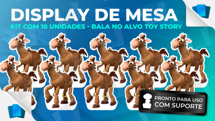 Kit 10 Display de mesa Bala no Alvo Toy Story - Com Suporte