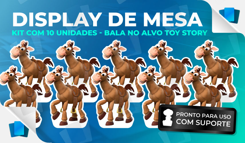 Kit 10 Display de mesa Bala no Alvo Toy Story - Com Suporte