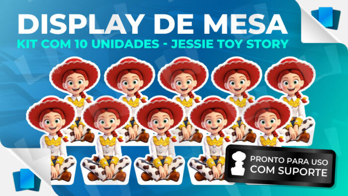 Kit 10 Display de mesa Jessie Toy Story - Com Suporte