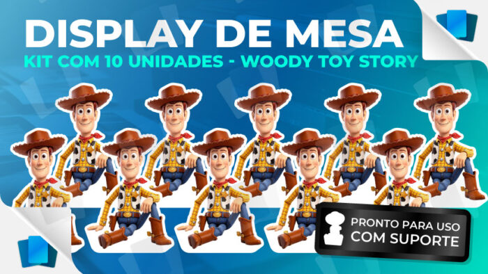 Kit 10 Display de mesa Woody Toy Story - Com Suporte