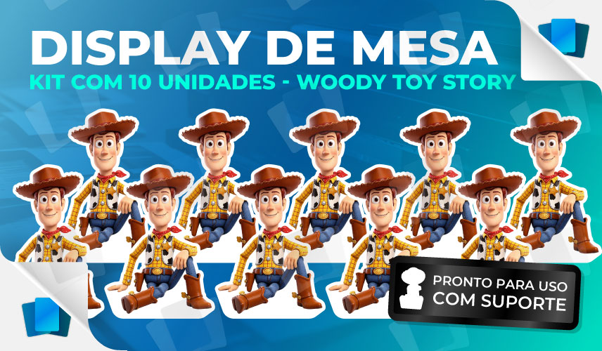 Kit 10 Display de mesa Woody Toy Story - Com Suporte