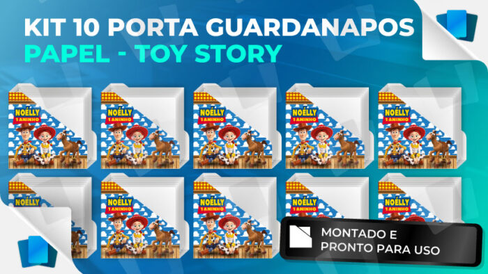 Kit 10 Porta Guardanapos de Papel Personalizado - Toy Story