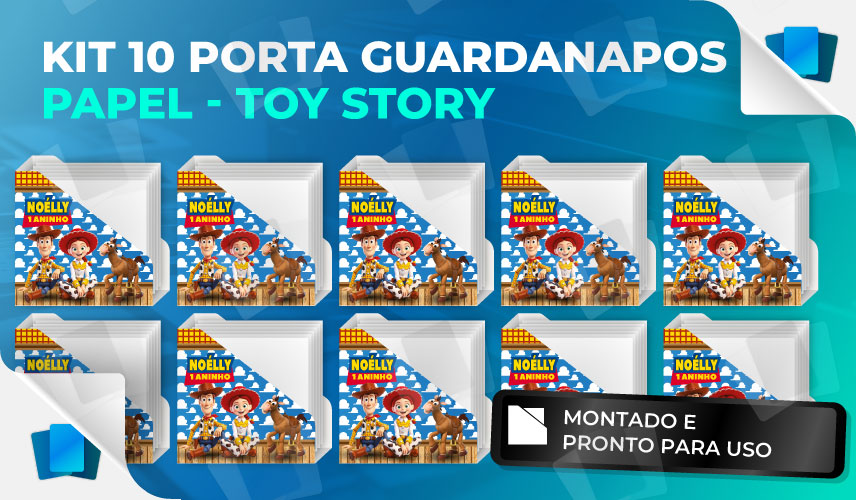 Kit 10 Porta Guardanapos de Papel Personalizado - Toy Story